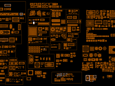 cad地面拼花图库 施工图