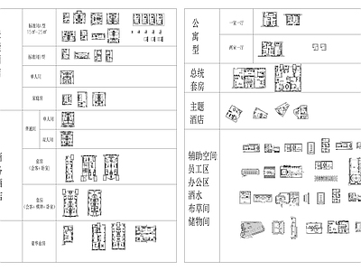 酒店空间模块 施工图 工装综合图库