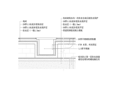 地沟剖面节点大样图 施工图