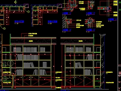 书房 转角书柜 超细节点 施工图