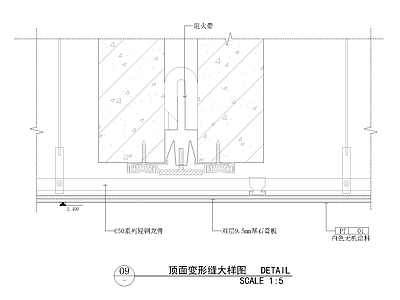 顶面变形缝部面图 DT 施工图