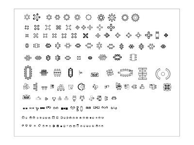 桌椅 会议桌 餐桌 办公桌 休闲图块大全 施工图