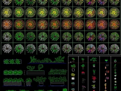 植物CAD平立面图库 施工图