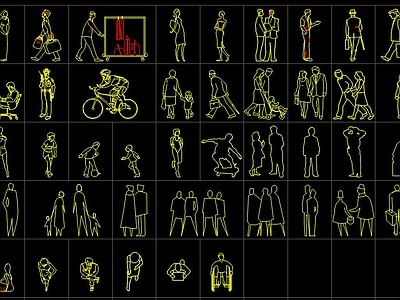CAD模型人物立面大全 施工图