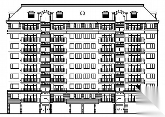 某九层商住楼建筑施工图（带坡顶闷顶）