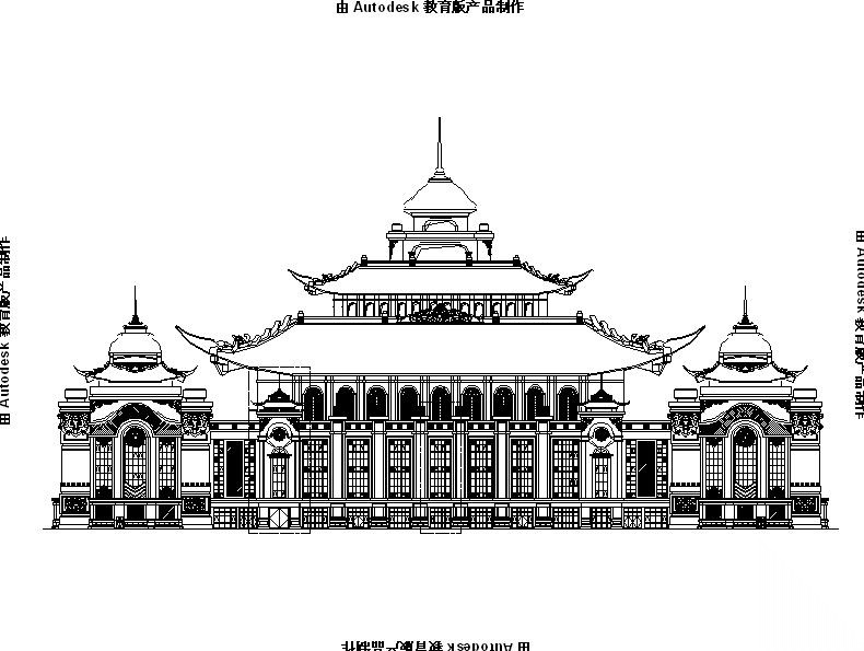 [内蒙古]四层新古典风格多功能文化中心建筑施工图（1...