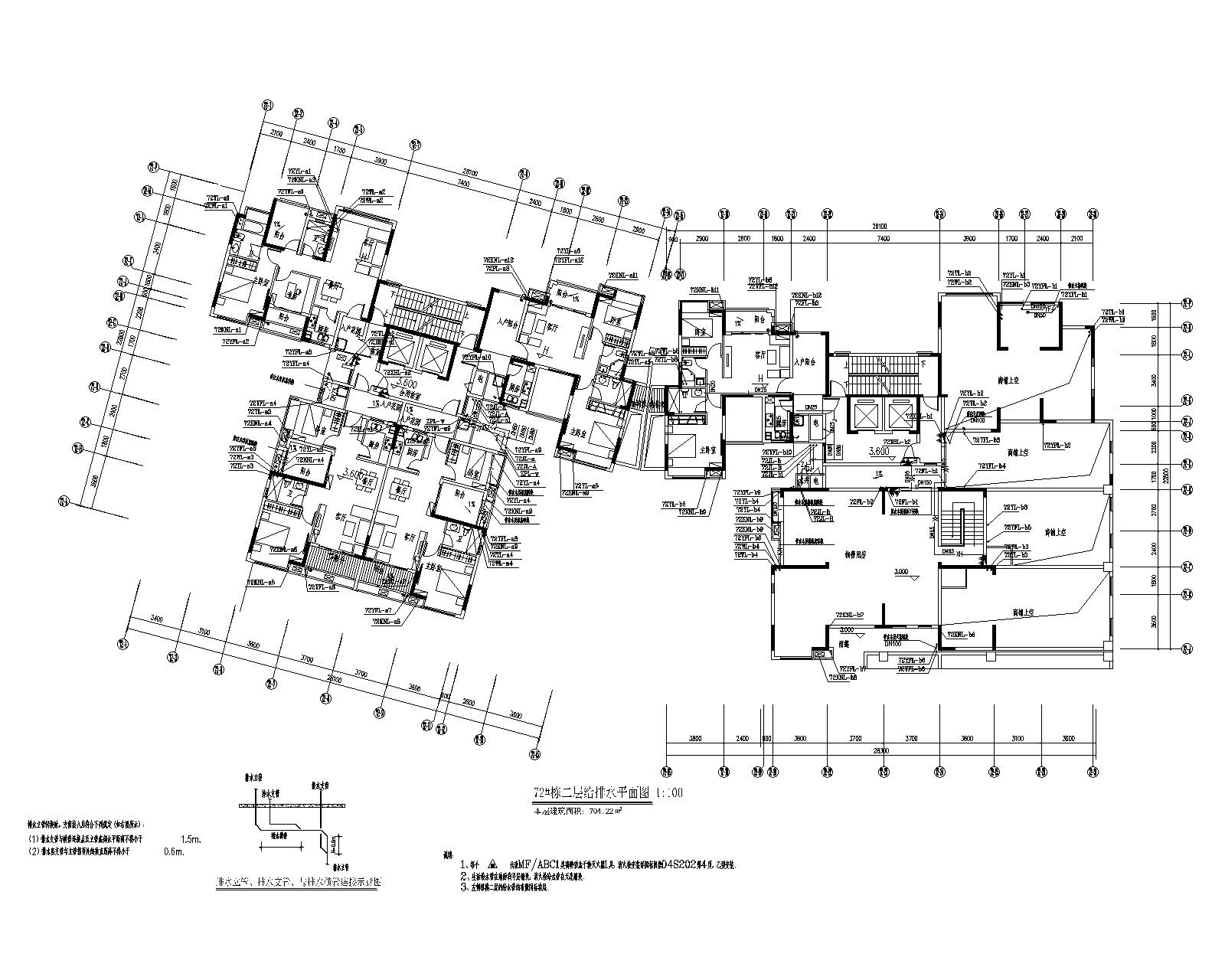 佳兆业_水岸新都一期C区72#栋给排水施工图 建筑给排水