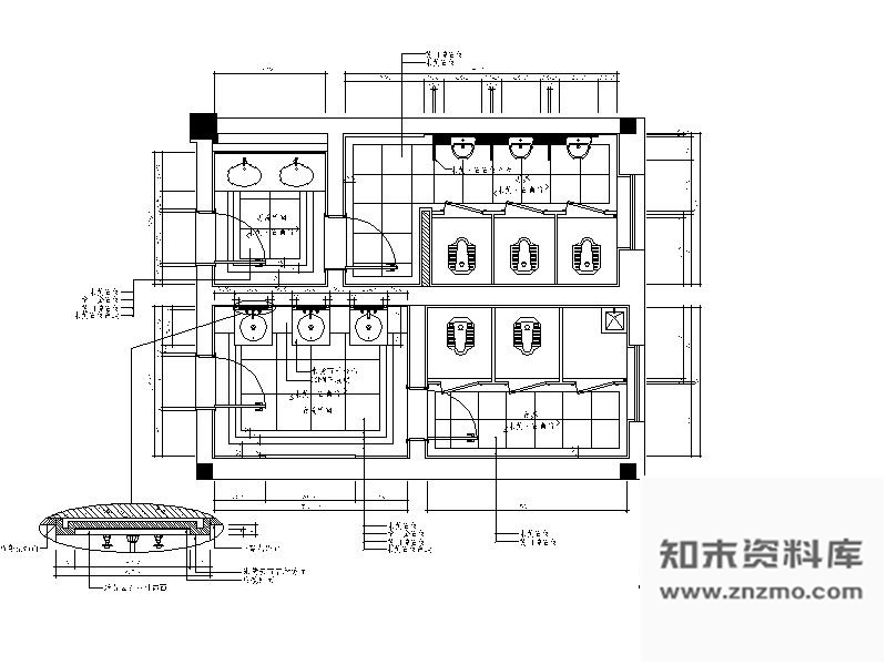 施工图某酒店公共卫生间装修图