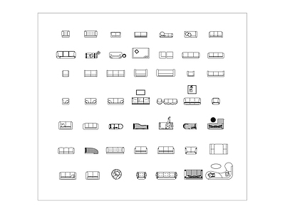 单体沙发图块大全 施工图