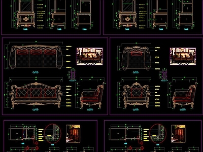 欧式家具CAD图纸 施工图 效果图