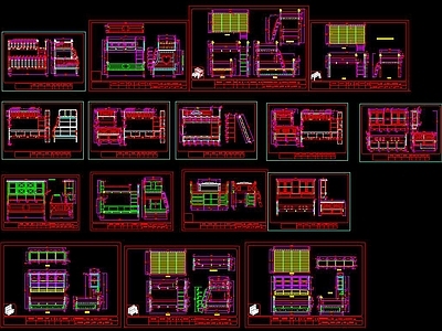 多种儿童上下床 施工图