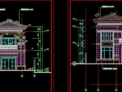 新中式风别墅建筑CAD图纸 施工图