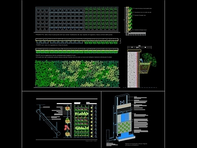 植物景墙 植物墙 盆栽 施工图 景观小品