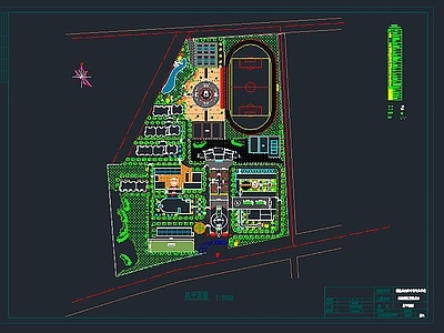 职业学校园林规划图 施工图