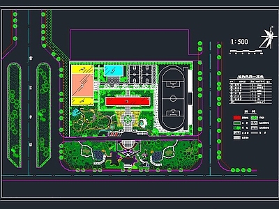 校园绿化规划图纸 施工图