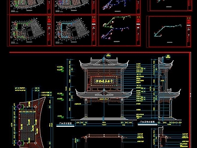 全套中式餐厅CAD 施工图 效果图