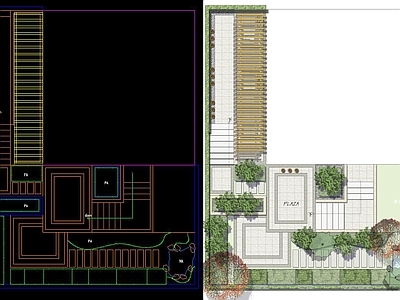 现代别墅花园彩平 含CAD 施工图 其他