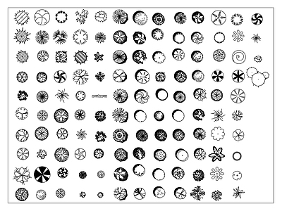 平面景观植物图块 施工图