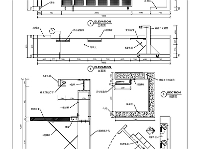 接待台平立面及详图 施工图