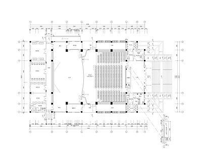 县城小剧场礼堂报告厅室内装饰工程图纸 施工图