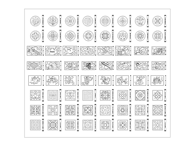 中式花格图块 施工图