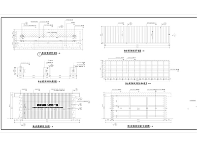 文化广场舞台廊架 干挂石材 铝单板屋面 施工图