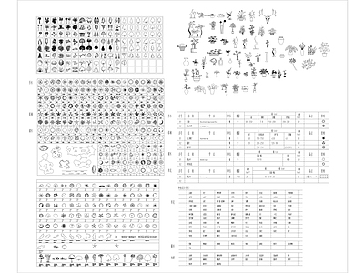 景观种植设计图例 植物 cad图库 施工图