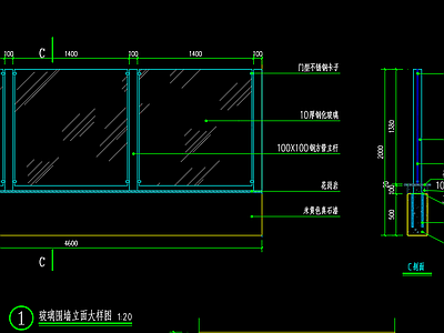 玻璃围墙 施工图
