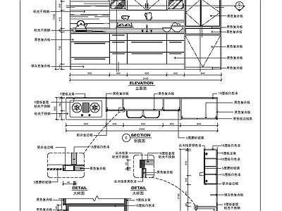 厨房平立剖详图 施工图