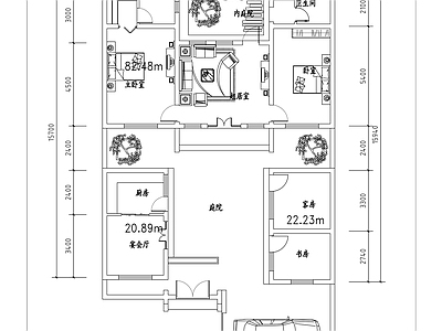 四合院平面 施工图