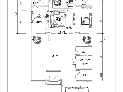 四合院平面布置 施工图