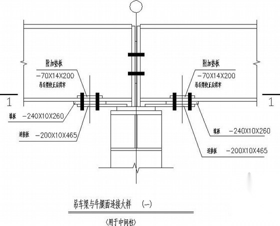吊车梁与构件连接节点详图 节点