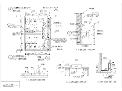 卫生间详图 洗手盆详图 施工图 家具节点