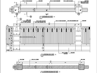 现代围墙标准段 施工图 建筑通用节点