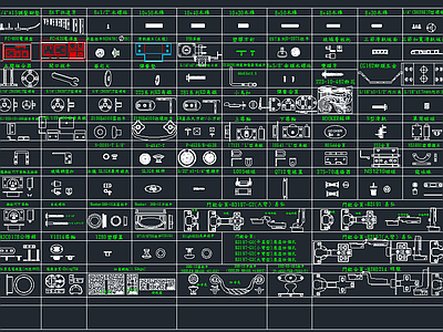五金配件CAD图库 施工图