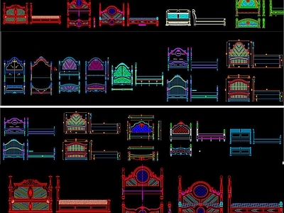 欧式床CAD图纸 施工图