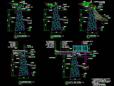 各种驳岸做法剖面图