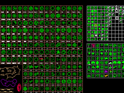 园林景观CAD平立面 模纹素材 植物素材库 施工图