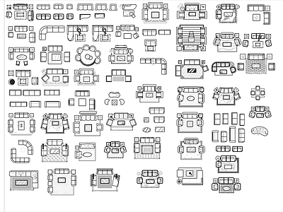 CAD家具图库   平面图 平面图块