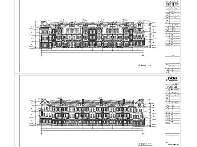 欧式古典联排住宅 施工图