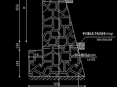 毛石挡墙 做法详图