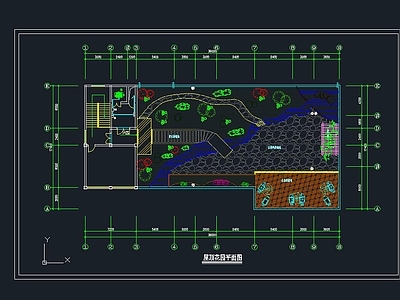 屋顶花园 绿化布置 平面图
