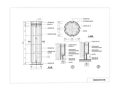 木饰面 装饰柱体 节点大样图