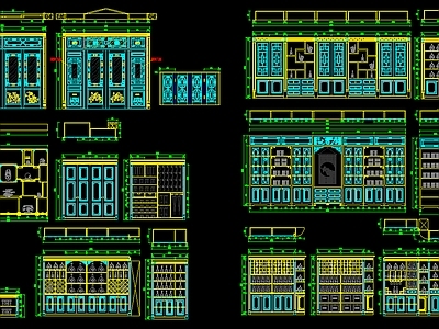 中式博古架 酒柜 衣帽柜 CAD图块