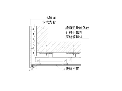 墙砖 木饰面 阳角 相接节点