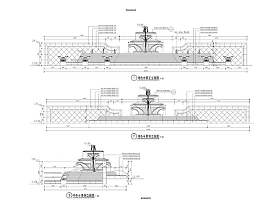 欧式喷泉 水景 施工图 景观小品