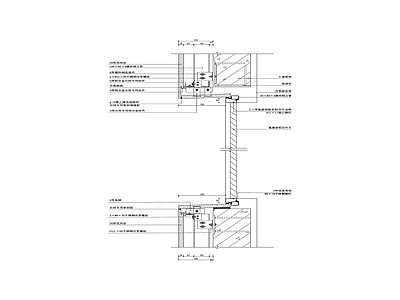 外幕墙 铝合金百页 竖剖 节点详图
