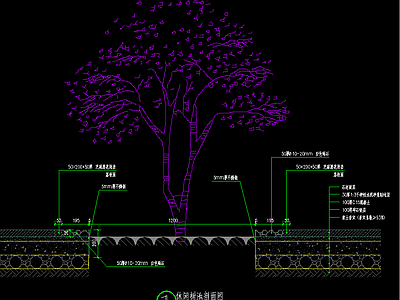 现代树池 剖面详图 施工图 景观小品