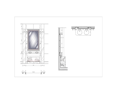 欧式洗手台 柜体剖面 节点大样 详图