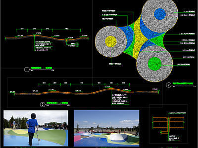 滑板微地形 滑板场地 游乐场地 乐园施工图 景观详图